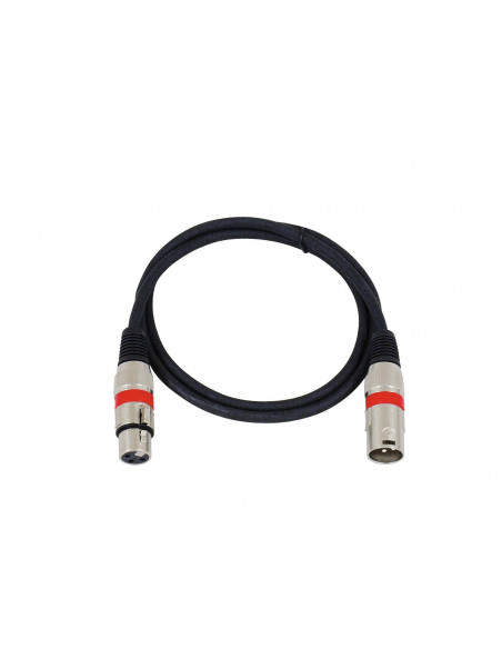 OMNITRONIC XLR cable 3pin 1m bk/rd