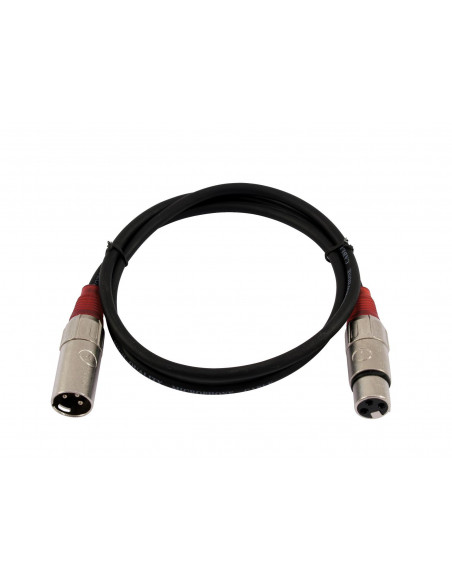 OMNITRONIC XLR cable 3pin 1.5m bk/rd