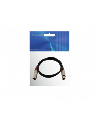 OMNITRONIC XLR cable 3pin 1.5m bk/rd