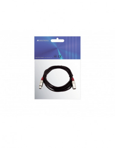 OMNITRONIC XLR cable 3pin 3m bk/rd