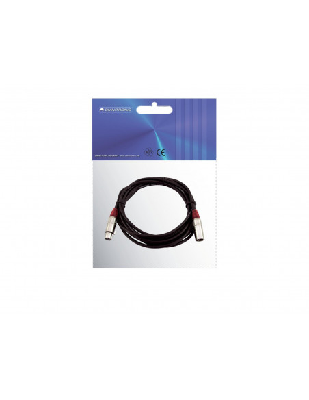 OMNITRONIC XLR cable 3pin 3m bk/rd