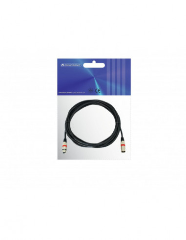 OMNITRONIC XLR cable 3pin 7.5m bk/rd