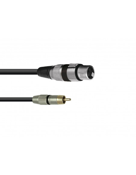 OMNITRONIC Adaptercable XLR(F)/RCA(M) 0.2m bk