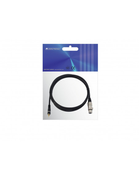 OMNITRONIC Adaptercable RCA/XLR(F) 2m bk