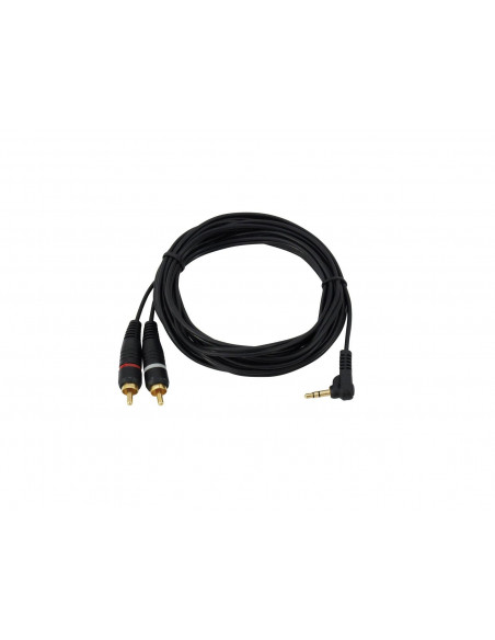 OMNITRONIC Adaptercable 3.5 Jack 90°/2xRCA 1.5m bk