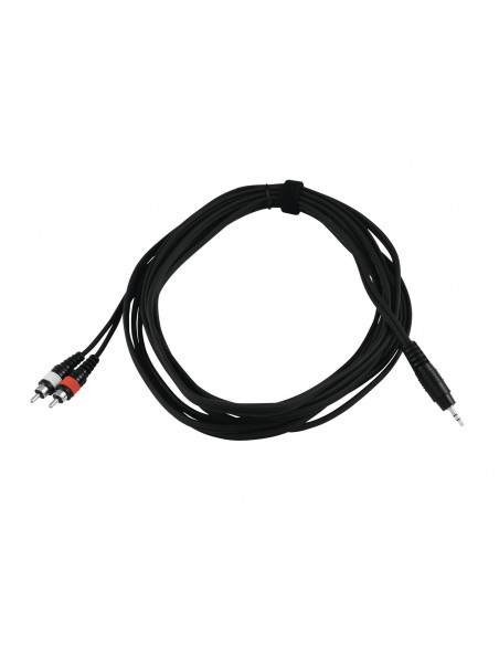 OMNITRONIC Adaptercable 3.5 Jack/2xRCA 6m bk