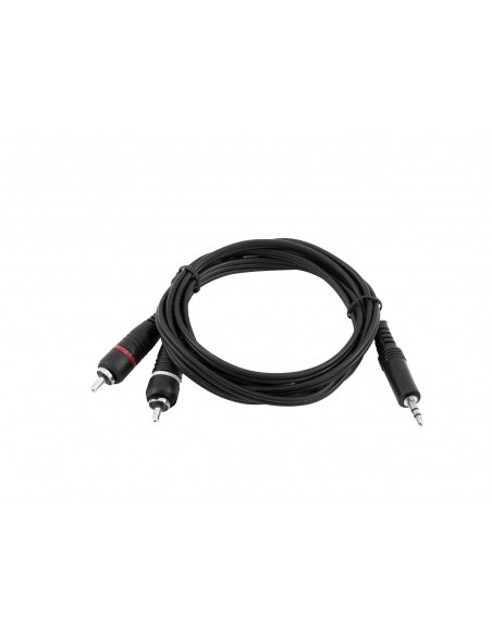 OMNITRONIC Adaptercable 3.5 Jack/2xRCA 1.5m bk