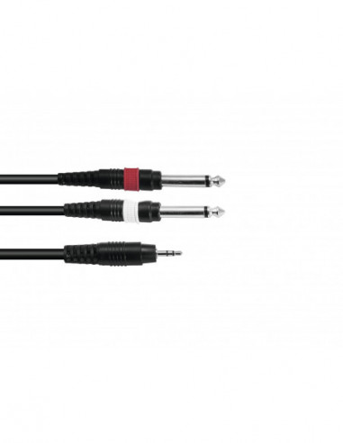 OMNITRONIC Adaptercable 3.5 Jack/2xJack 1.5m bk