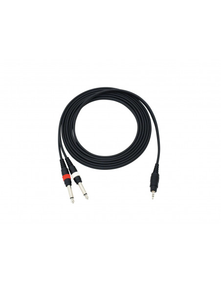 OMNITRONIC Adaptercable 3.5 Jack/2xJack 3m bk