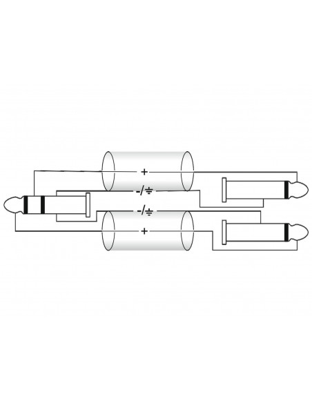 OMNITRONIC Adaptercable 3.5 Jack/2xJack 6m bk