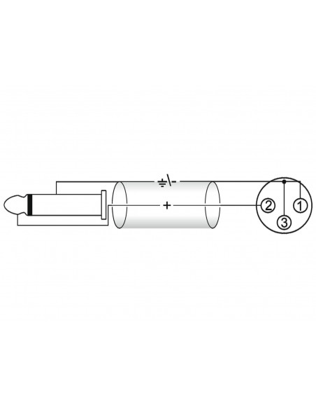 OMNITRONIC Adaptercable XLR(F)/Jack mono 5m bk