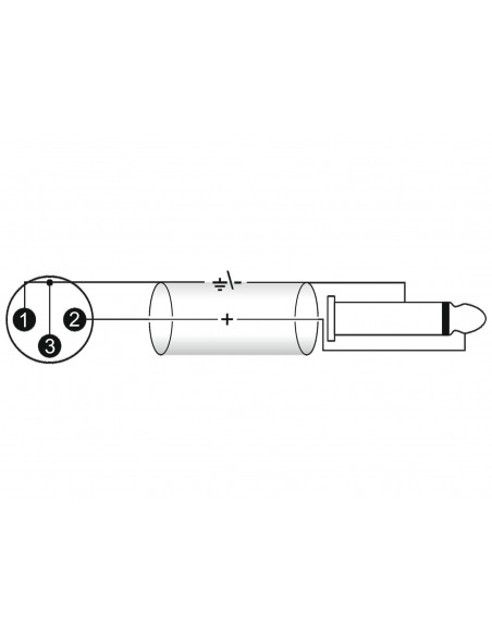 OMNITRONIC Adaptercable XLR(M)/Jack mono 10m bk