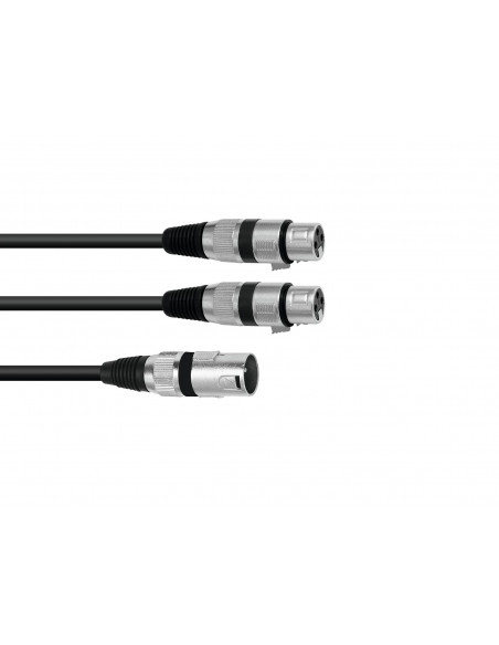 OMNITRONIC Adaptercable XLR(M)/2xXLR(F) 1.5m bk