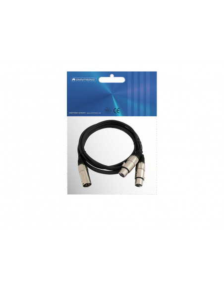 OMNITRONIC Adaptercable XLR(M)/2xXLR(F) 3m bk
