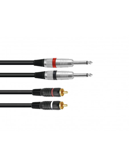 OMNITRONIC Adaptercable 2xJack/2xRCA 1.5m bk