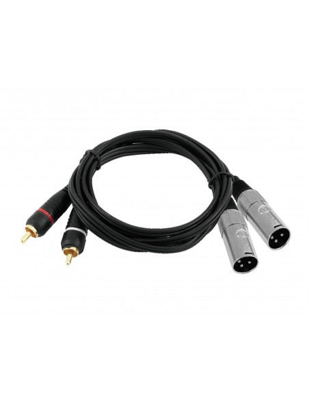 OMNITRONIC Adaptercable 2xXLR(M)/2xRCA 3m bk