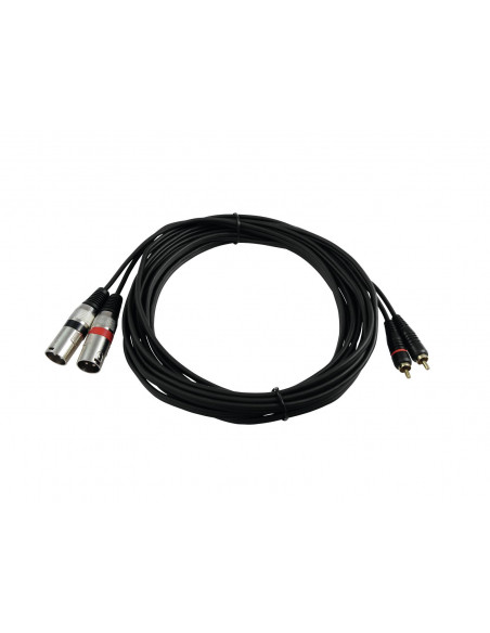 OMNITRONIC Adaptercable 2xXLR(M)/2xRCA 6m bk
