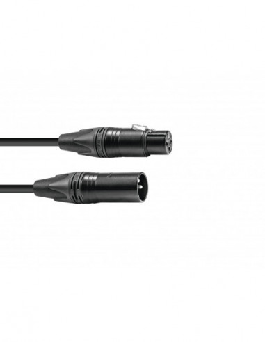 PSSO DMX cable XLR 3pin 1m bk Neutrik black connectors