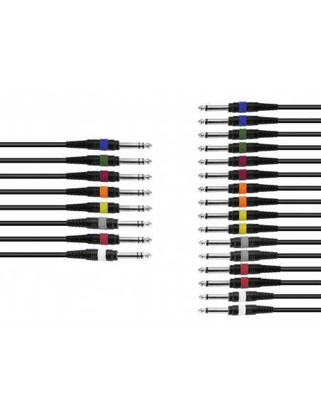 OMNITRONIC Snake cable 8xJack/16xJack mono 15m