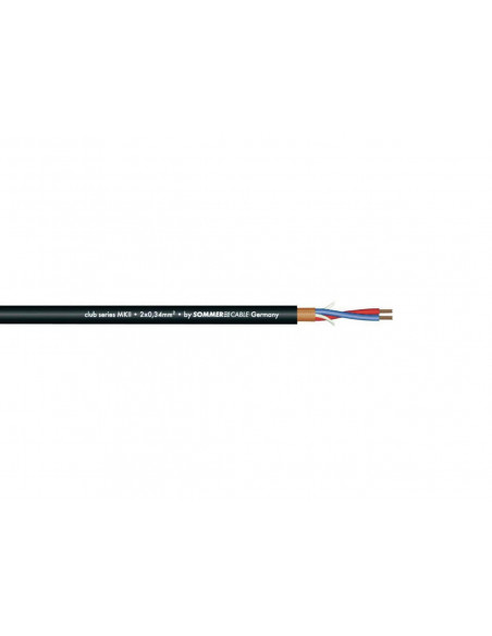 SOMMER CABLE Microphone cable 2x0.34 100m bk CLUB