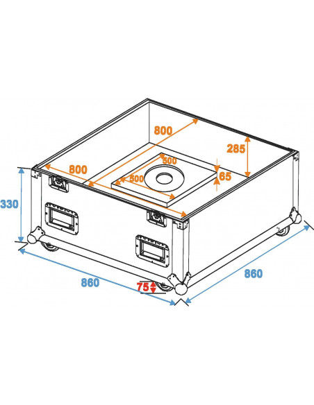 ROADINGER Flightcase Mirror Ball 75cm