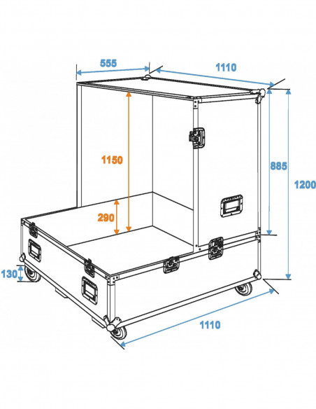 ROADINGER Flightcase Mirror Ball 100cm