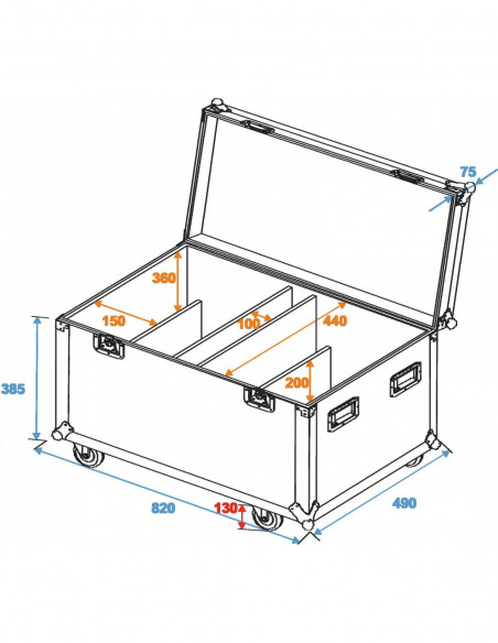 ROADINGER Flightcase 4x Audience Blinder 2xCOB