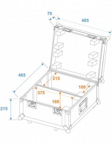 ROADINGER Flightcase 2x TSL-100/TSL-200