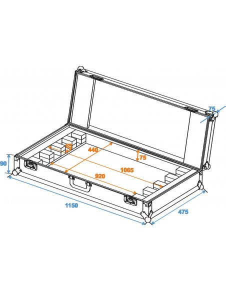 ROADINGER Flightcase 4x LED BAR-252 RGB
