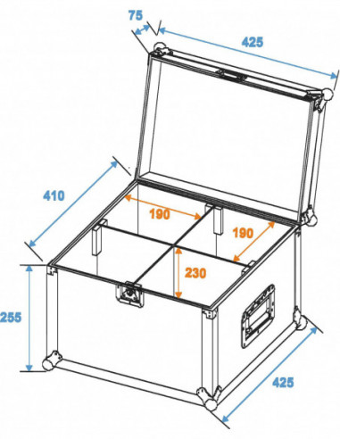 ROADINGER Flightcase 4x TMH-6/7/8/9 ROADINGER Flightcase 4x TMH-6/7/8/9