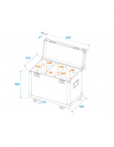 ROADINGER Flightcase 2x TMH-X12