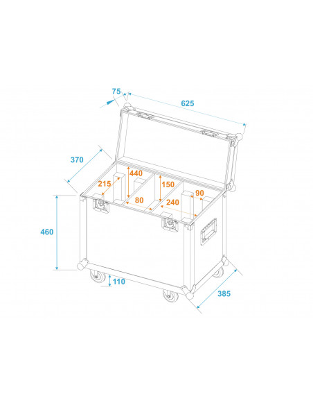 ROADINGER Flightcase 2x TMH-X12