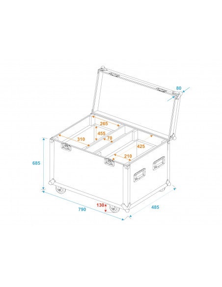 ROADINGER Flightcase 2x TMH-XB-280
