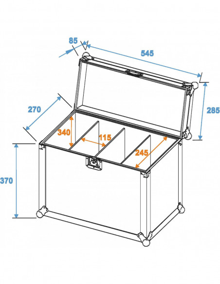 ROADINGER Flightcase EC-SL4M 4x SLS size M
