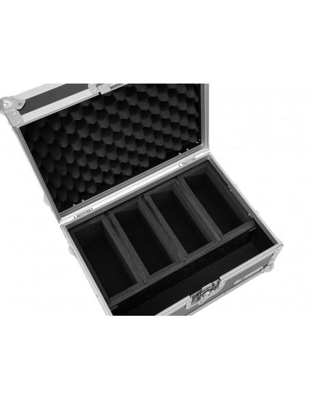 ROADINGER Flightcase EC-4AC 4x AKKU Flat Light Series