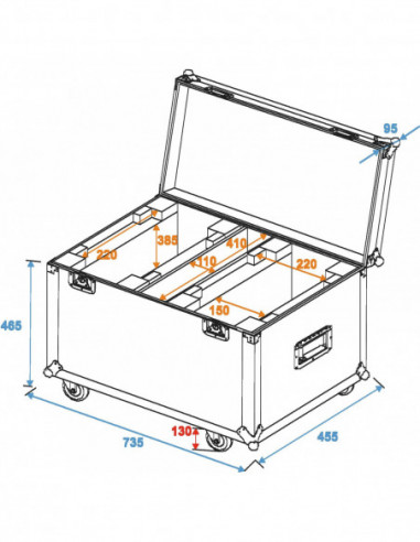 ROADINGER Flightcase 2x TMH-X25