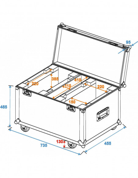 ROADINGER Flightcase 2x TMH-X25