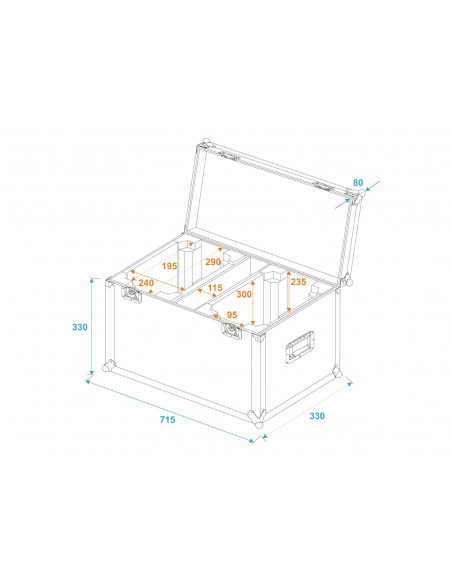 ROADINGER Flightcase 2x TMH FE-600