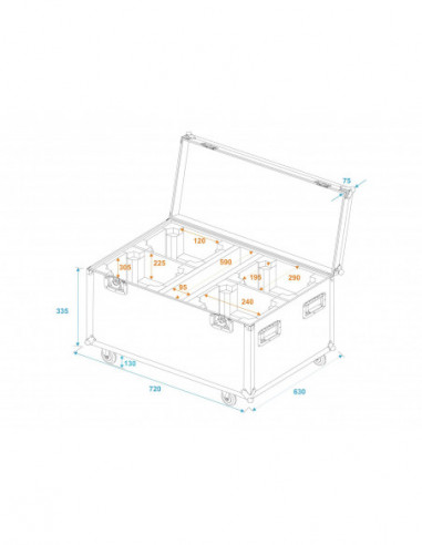 ROADINGER Flightcase 4x TMH FE-600...