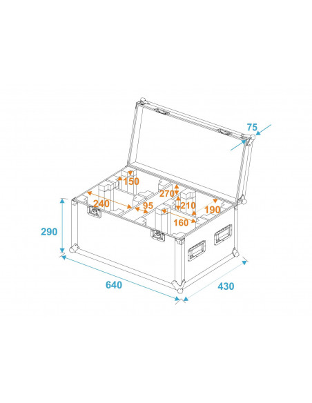 ROADINGER Flightcase 4x TMH-14/FE-300