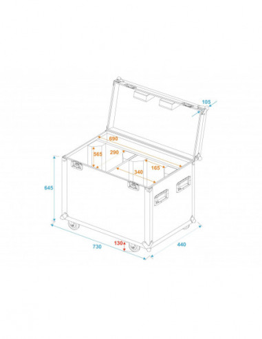 ROADINGER Flightcase 2x PFE-100/120