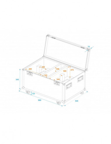 ROADINGER Flightcase 2x THA-250F
