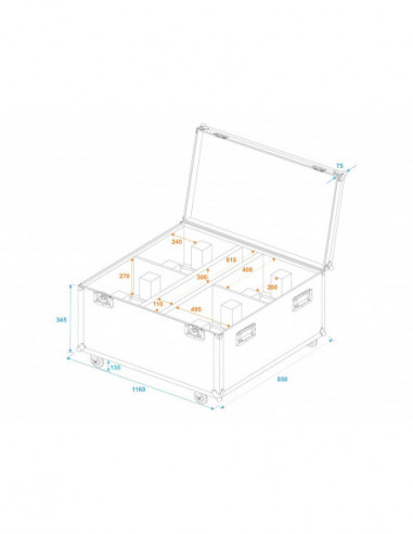 ROADINGER Flightcase 4x THA-250F