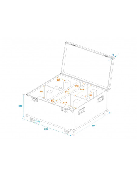 ROADINGER Flightcase 4x THA-250F