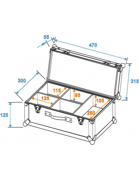 ROADINGER Flightcase 4x TL-3 TCL