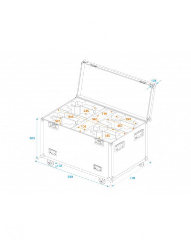 ROADINGER Flightcase 4x PLB-280