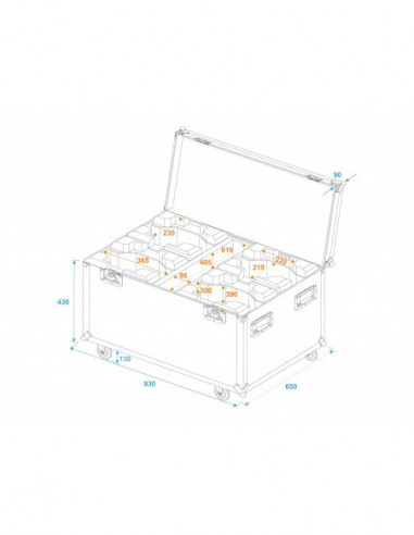 ROADINGER Flightcase 4x TMH-X5 with... ROADINGER Flightcase 4x TMH-X5 with...