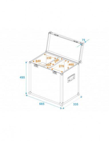 ROADINGER Flightcase 2x TSL-750/TSL-1200