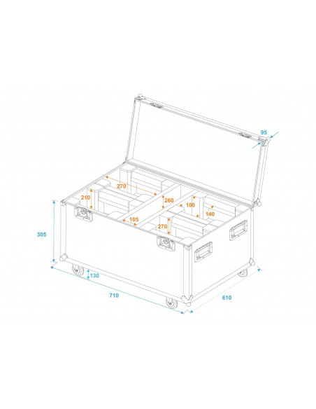 ROADINGER Flightcase 4x LED TMH-X1 Moving-Head Beam