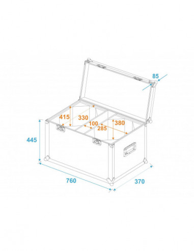 ROADINGER Flightcase 2x LED...